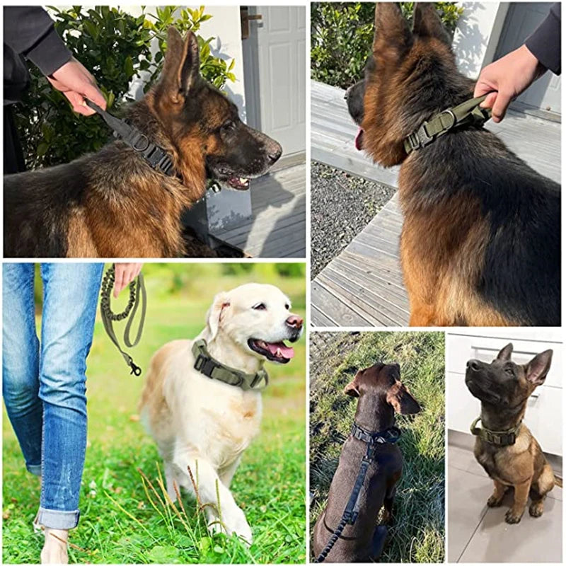 Tactical Dog Collar Leash Set, Adjustable Military Collar
