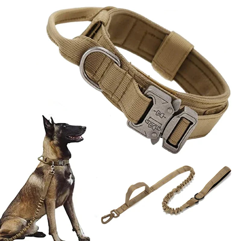 Tactical Dog Collar Leash Set, Adjustable Military Collar