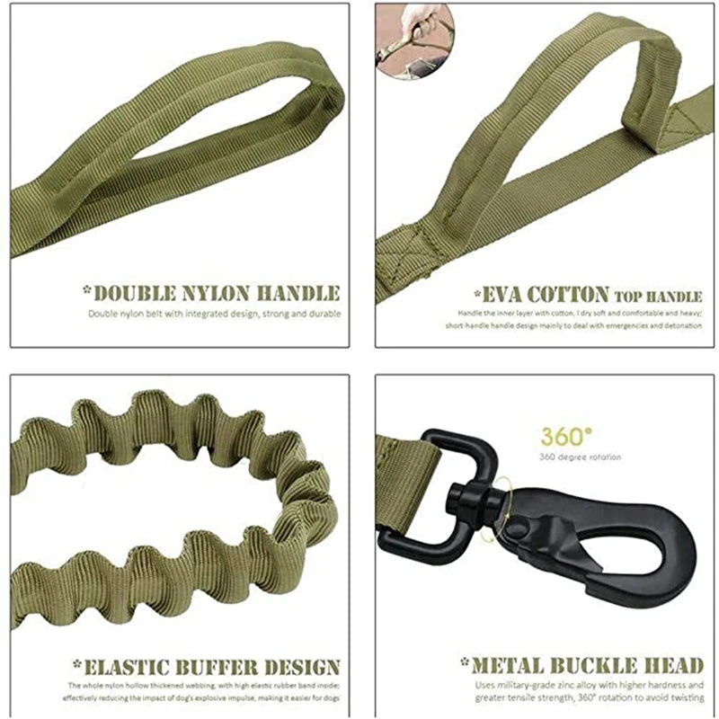 Tactical Dog Collar Leash Set, Adjustable Military Collar
