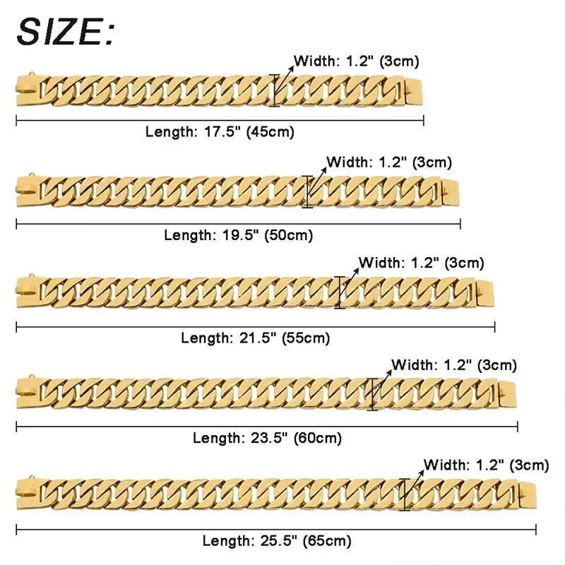 32MM Wide Strong Metal Dog Chain Collars\Necklace For Large Dogs