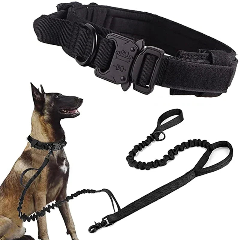 Tactical Dog Collar Leash Set, Adjustable Military Collar