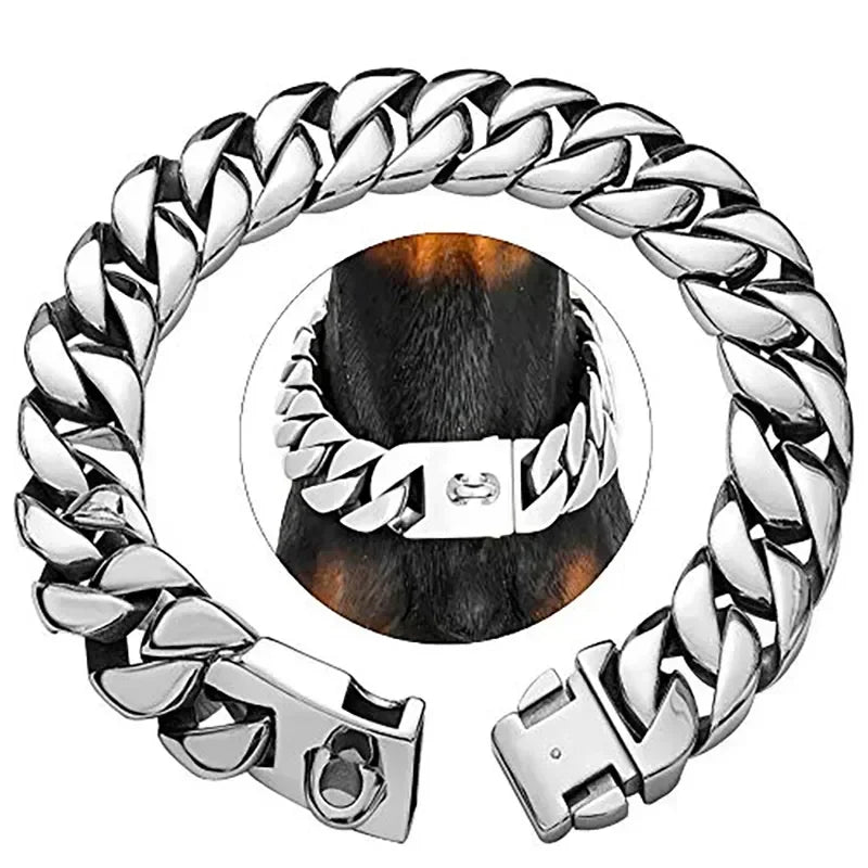 32MM Wide Strong Metal Dog Chain Collars\Necklace For Large Dogs