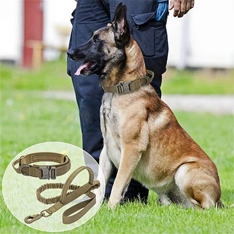 Tactical Dog Collar Leash Set, Adjustable Military Collar