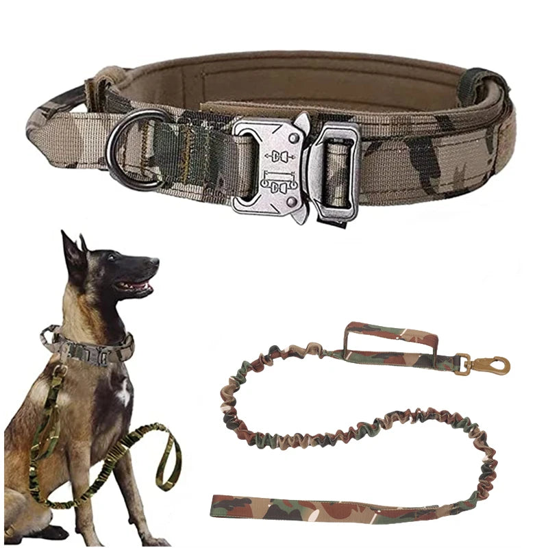 Tactical Dog Collar Leash Set, Adjustable Military Collar