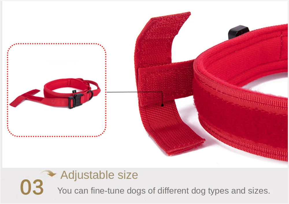Tactical Dog Collar Leash Set, Adjustable Military Collar
