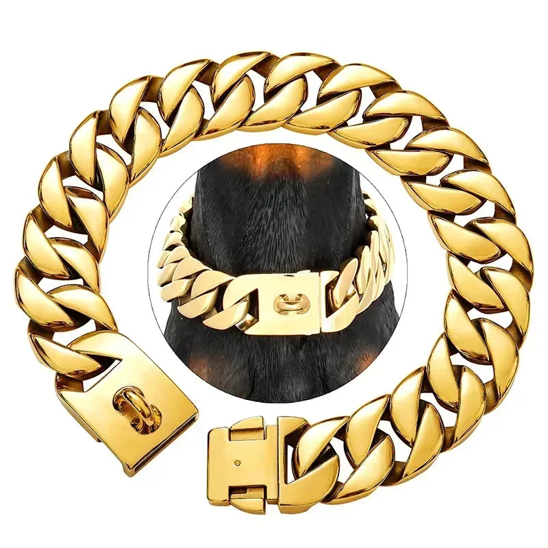 32MM Wide Strong Metal Dog Chain Collars\Necklace For Large Dogs