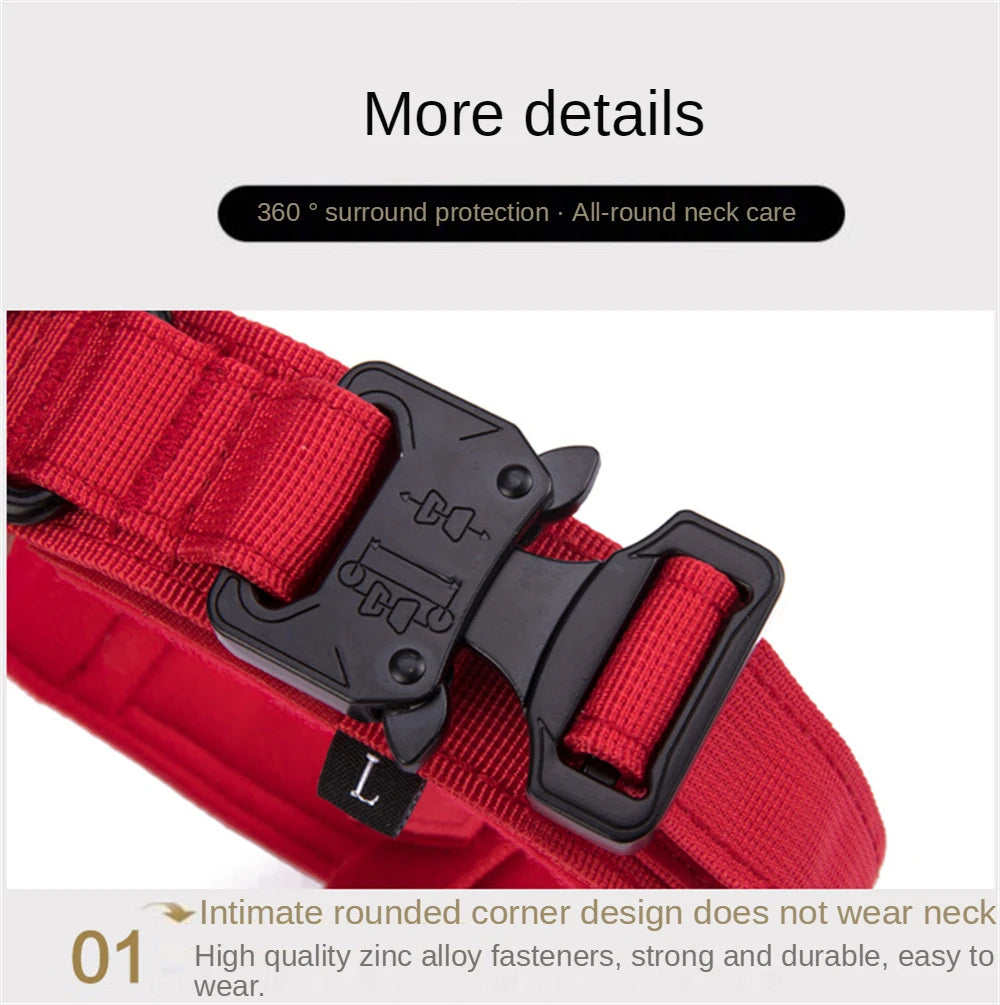 Tactical Dog Collar Leash Set, Adjustable Military Collar