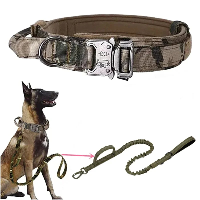 Tactical Dog Collar Leash Set, Adjustable Military Collar