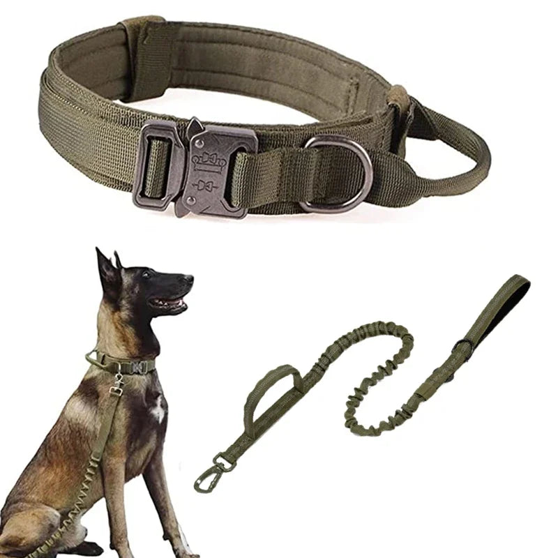Tactical Dog Collar Leash Set, Adjustable Military Collar