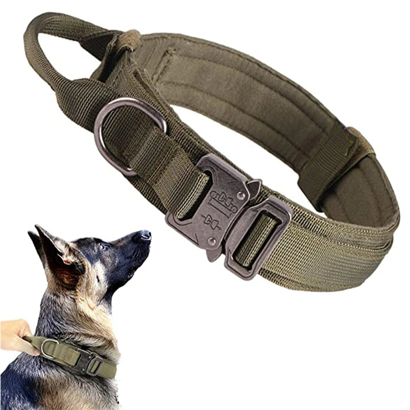 Tactical Dog Collar Leash Set, Adjustable Military Collar