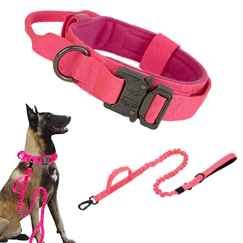 Tactical Dog Collar Leash Set, Adjustable Military Collar