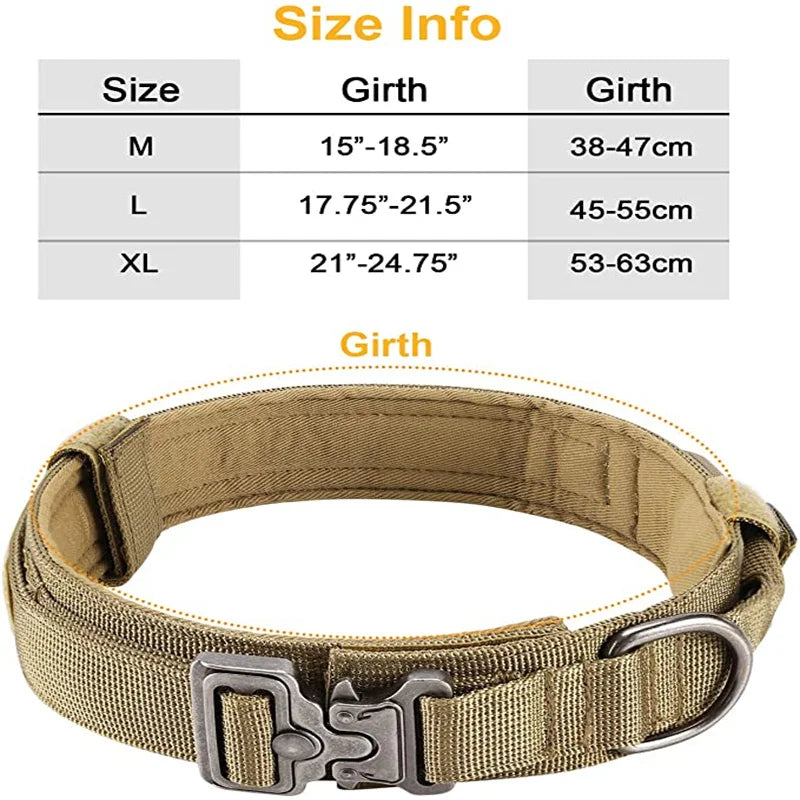 Tactical Dog Collar Leash Set, Adjustable Military Collar