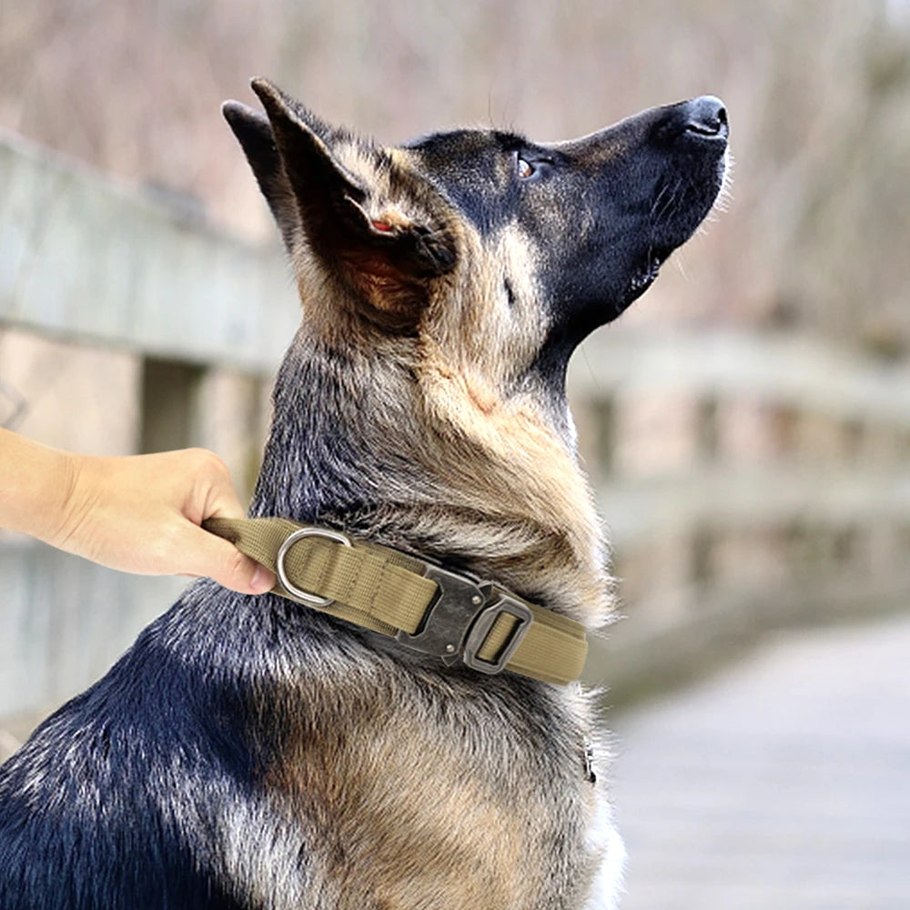 Tactical Dog Collar Leash Set, Adjustable Military Collar