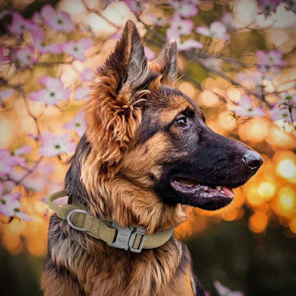 Tactical Dog Collar Leash Set, Adjustable Military Collar
